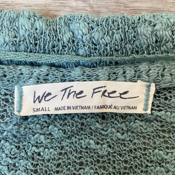 Free People Ocean Air Hacci Tunic Knit Sweater Top Seafoam Moss Small - Picture 7 of 14